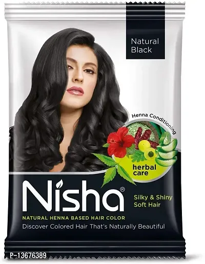 Nisha Natural Black Hair Color Dye Henna Based Black Dye Henna For Hair Men Women Hair Color Black Henna Powder Hair Color Dye Black Without Ammonia 10gm Pack of 10