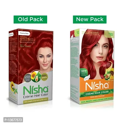 Nisha Flame Red Creme Hair Color For Men and Women Fashion Shade Hair Color With 100% Grey Coverage With Henna Extracts Pack of 3 ?-thumb2