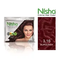 Nisha Cream Hair Color Rich Bright Long Lasting Hair Colouring For Ultra Soft Deep Shine 100% Grey Coverage Conditioning With Natural Herbs Burgundy (Pack of 6)-thumb1