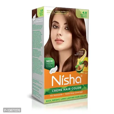 Nisha Natural Black Hair Cr?me Colour For Women Men Ammonia Free Hair Colour Natural Black Hair Colour 100% Grey Coverage Long Lasting With Henna Extracts For Hair Care Pack of 1 ?