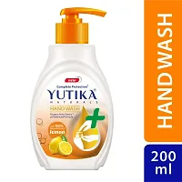 Yutika Naturals Complete Protection Lemon Handwash 100% Natural Extract Liquid Soap Pump, 200ml With 180ml Liquid Refill Handwash-thumb1