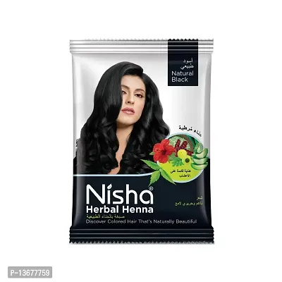 Nisha Henna Based Hair Color 10g Each Packet No Ammonia Long Lasting Black (Pack of 10)