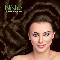 Nisha Cream Hair Color Rich Bright Long Lasting Hair Colouring For Ultra Soft Deep Shine 100% Grey Coverage Conditioning With Natural Herbs Dark Brown (Pack of 6)-thumb2