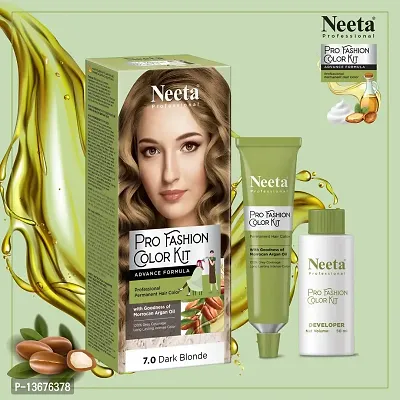 Neeta Professional Pro Fashion Color Kit Permanent Hair Color Dark Blonde 7.0-thumb3