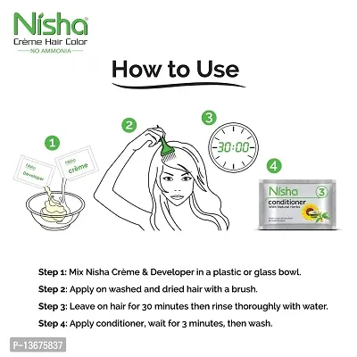 Nisha Cream Hair Color Rich Bright Long Lasting Hair Colouring For Ultra Soft Deep Shine 100% Grey Coverage Conditioning With Natural Herbs Dark Brown (Pack of 6)-thumb5