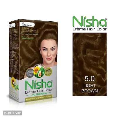 Nisha Cr?me 5.0 Light Brown Hair Color, No Ammonia, Long-Lasting, Hair Colour For Women ?-thumb3