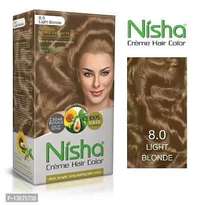 Nisha Cr?me Blonde Hair Color, 8 Light Blonde, 90ml + 60gm, (Pack of 1) ?-thumb3