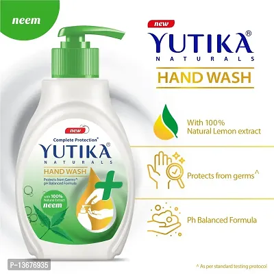 Yutika Naturals Complete Protection Neem Handwash 100% Natural Extract Liquid Soap Pump, 200ml (Pack of 2)-thumb3