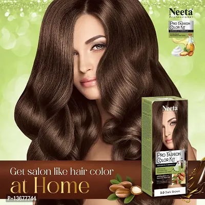 Neeta Professional Pro Fashion Color Kit Permanent Hair Color Dark Brown 3.0-thumb2