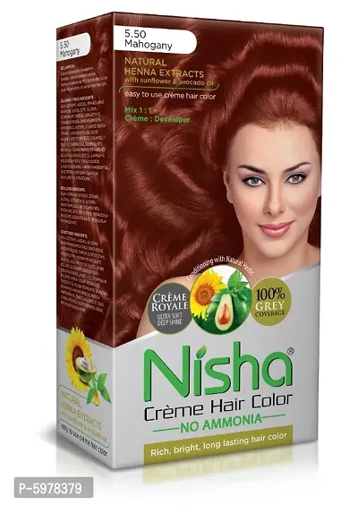 Nisha Crème Hair Color, Mahogany Pack of 1