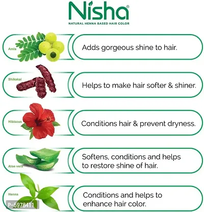 Nisha Natural Henna Based Hair Color Henna Conditioning Herbal Care silky & Shiny Soft Hair 15gm Each Pack (Natural Brown, Pack of 10)-thumb5