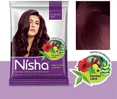 Nisha Natural Henna Based Hair Color Henna Conditioning Herbal Care silky & Shiny Soft Hair 15gm Each Pack (Burgundy Red, Pack of 10)-thumb1