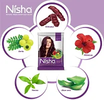 Nisha Natural Henna Based Hair Color Henna Conditioning Herbal Care silky & Shiny Soft Hair 15gm Each Pack (Burgundy Red, Pack of 10)-thumb2