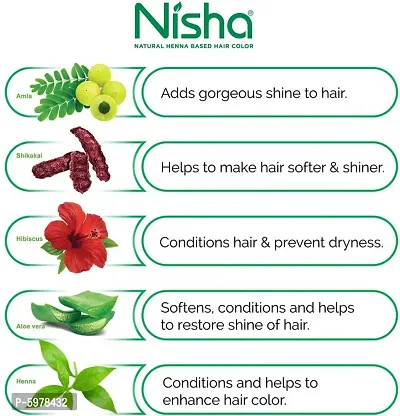 Nisha Natural Henna Based Hair Color Henna Conditioning Herbal Care silky & Shiny Soft Hair 30gm Each Pack (Natural Brown, Pack of 10)-thumb5