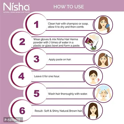 Nisha Natural Henna Based Hair Color Henna Conditioning Herbal Care silky & Shiny Soft Hair 30gm Each Pack (Natural Brown, Pack of 12)-thumb5