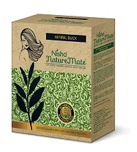 Nisha Nature Mate Henna based hair Color No ammonia 100% herbal protection and long-lasting strong shine hair (Pack of 1, Natural Black)-thumb2