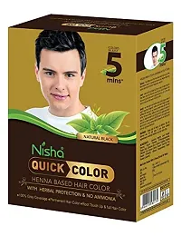 Nisha Quick Color Henna Based Hair Color 60gm Natural Black (Pack of 1)-thumb1