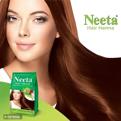 Neeta Hair Henna Natural Henna Hair Color - Hair Dye 100% Natural, Raw, Vegan & Free of Harmful additives (Natural Brown, Pack of 4)-thumb5