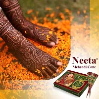 Neeta Mehendi Cone Body Art All Natural Herbal Ingredients Made from Pure Henna Past (Pack of 12 Pieces)-thumb2