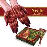 Neeta Mehendi Cone Body Art All Natural Herbal Ingredients Made from Pure Henna Past (Pack of 12 Pieces)-thumb3