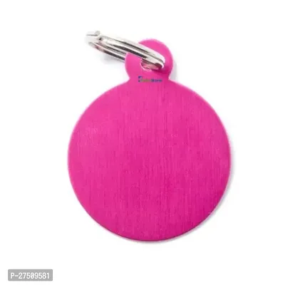 Stylish Pink Bohobark Round Shape Collar Locket Pendant For Dogs And Puppy-thumb0