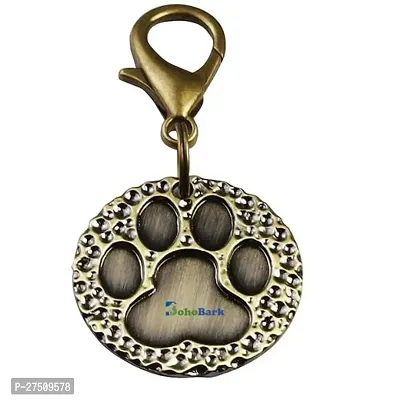 Stylish Golden Bohobark Pet Paw Shape Collar Pendant Ttractive Rust Proof Identification Tag Nice And Cute Locket For Dog