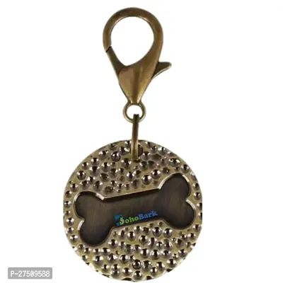 Stylish Brown Bohobark Dog Brass Neck Collar Charm For All Breeds-thumb0