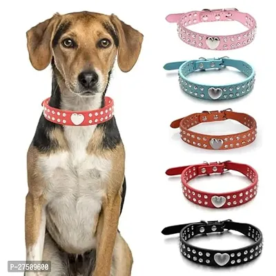 Stylish Orange Bohobark Pu Material Dog Neck Ring Pet Supplies Shiny Water Diamond Pet Collar Three Row Diamond Medium Large Dog Collar