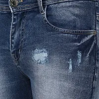 Rend Distressed Men Denim Blue Denim Shorts-thumb4