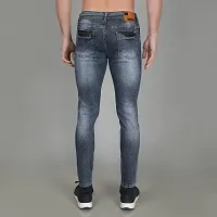 Stylish Blue Denim Faded Mid-Rise Jeans For Men-thumb1
