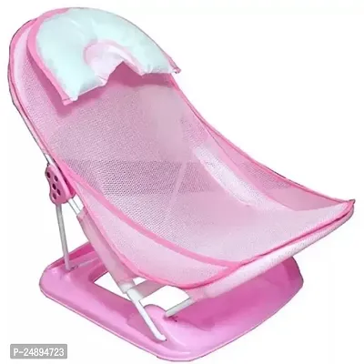 Newborn Baby Bath Chair for newborns and Infants  Anti Skid  Anti Slip Base Foldable  2 Position Adjustable chair  washable Soft Mesh Seat 0-1 years-thumb0