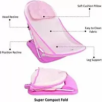 Newborn Baby Bath Chair for newborns and Infants  Anti Skid  Anti Slip Base Foldable  2 Position Adjustable chair  washable Soft Mesh Seat 0-1 years-thumb2