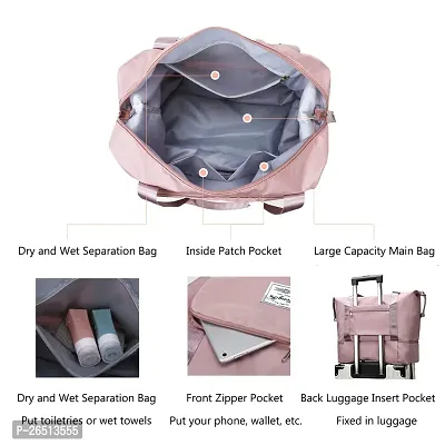 Office Petals Alphabita Foldable Travel Duffel Bag Large Capacity Folding Lightweight Waterproof Carry Luggage Fashion Bag-thumb5