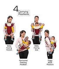 Adjustable Hands-Free 4-in-1 Baby Carrier Cum Kangaroo Bag with Comfortable Head Support  Buckle Straps for 0-18 Months Baby ( Multicolour)-thumb4