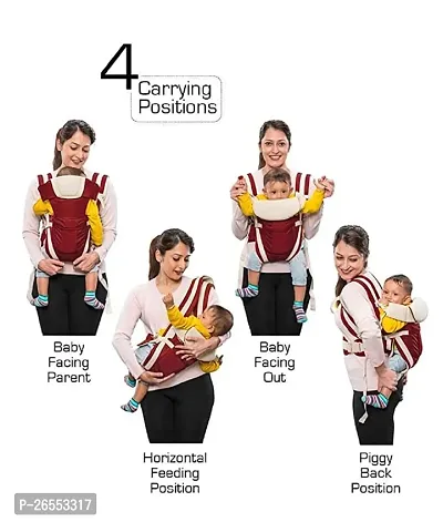 Adjustable Hands-Free 4-in-1 Baby Carrier Cum Kangaroo Bag with Comfortable Head Support  Buckle Straps for 0-18 Months Baby ( Multicolour)-thumb5