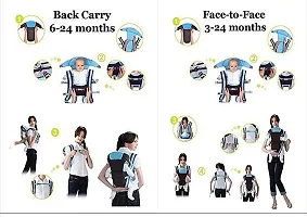 Adjustable Hands-Free 4-in-1 Baby Carrier Cum Kangaroo Bag with Comfortable Head Support  Buckle Straps for 0-18 Months Baby ( Multicolour)-thumb2