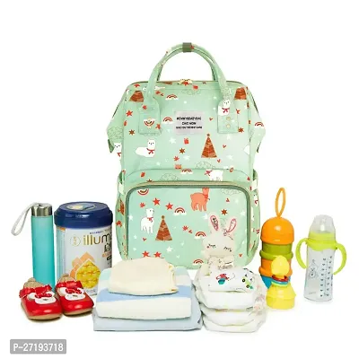 Office Petals Diaper Bag Nursing Maternity Backpack, Waterproof Multifunctional Travel Bag Large Size Baby Diaper Bag Mothers for Travel (Green Dog)-thumb3