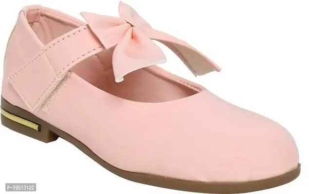 Prattle Foot Casual Leather Girl's Bellie, Trendy Bow Style Flat Ballet for Baby Girl's (Pink)- 12 Months-18 Months