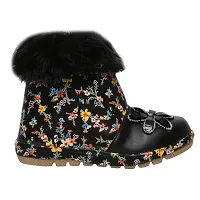 Prattle Foot Girls Kids Side Zipper Boots, Ankle Length Printed Long Boot, Casual Stylish Boot-PF-PRNTBOOT2-thumb1