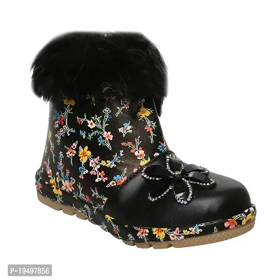 Prattle Foot Girls Kids Side Zipper Boots, Ankle Length Printed Long Boot, Casual Stylish Boot-PF-PRNTBOOT2-thumb0