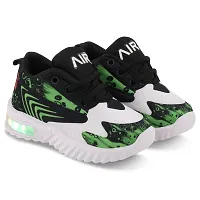 Prattle Foot Kids LED Casual Shoe/Kids Unisex Sneaker/Walking Shoe for Baby Boys and Girls(Black Green T-202 -(2))-thumb2