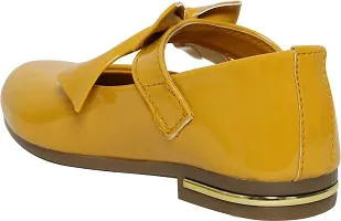 Prattle Foot Casual Leather Girl's Bellie, Trendy Bow Style Flat Ballet for Baby Girl's (Yellow)- 12 Months-18 Months-thumb1