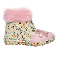 Prattle Foot Girls Kids Side Zipper Boots, Ankle Length Printed Long Boot, Casual Stylish Boot-PF-PRNTBOOT-3-3.5YPink-thumb1