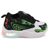 Prattle Foot Kids LED Casual Shoe/Kids Unisex Sneaker/Walking Shoe for Baby Boys and Girls(Black Green T-202 -(2))-thumb1