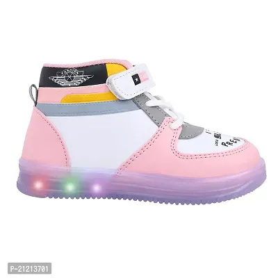 Prattle Foot Unisex Fashionable LED Lights Unisex Sneakers (GLOW T101-PINK)-thumb3