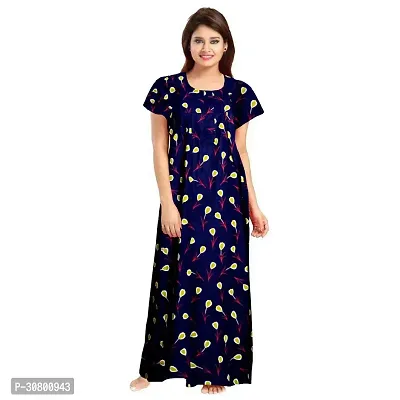 Elegant Cotton Blend Printed Nighty For Women-thumb0