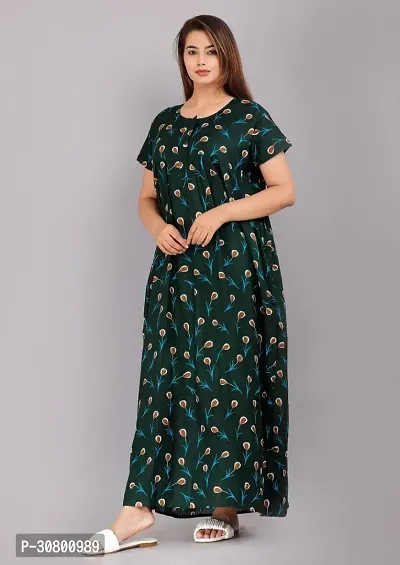 Elegant Cotton Blend Printed Nighty For Women