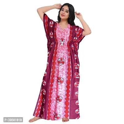 Elegant Cotton Blend Printed Nighty For Women-thumb0