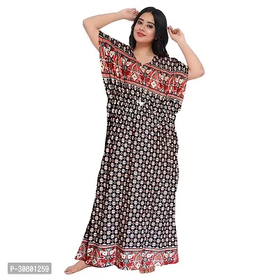 Elegant Cotton Blend Printed Nighty For Women-thumb0