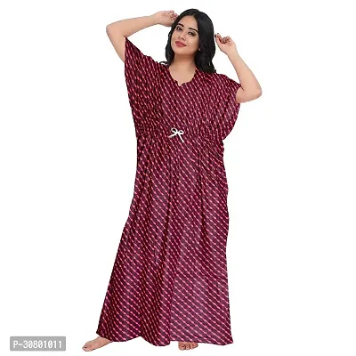 Elegant Cotton Blend Printed Nighty For Women-thumb0